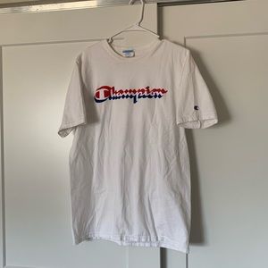 White Champion Short Sleeve Tee